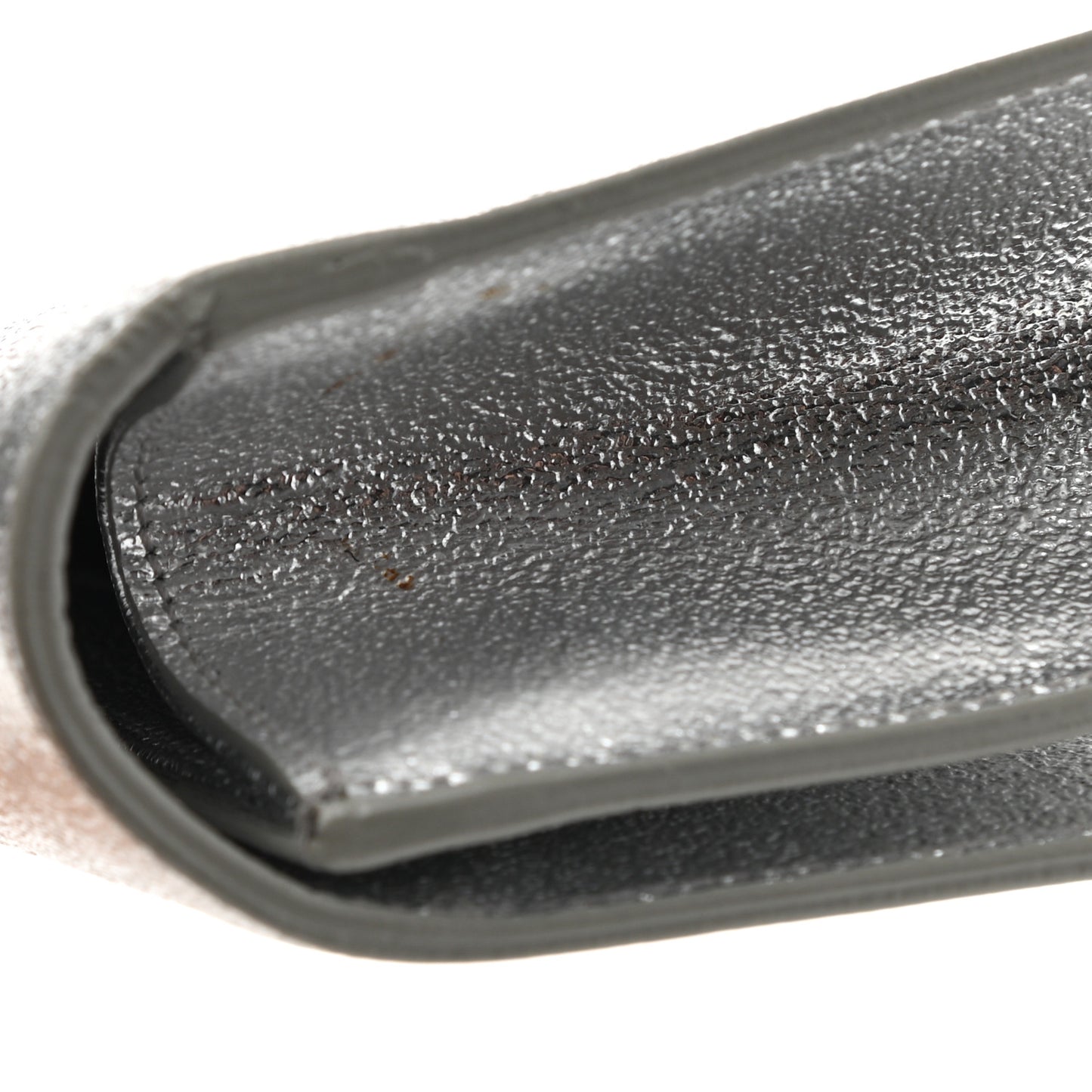 Textured Metallic Calfskin Classic Monogram Cassandre Clutch Silver
