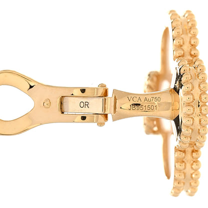 Van Cleef & Arpels 18K Yellow Gold Mother of Pearl Magic Alhambra Earrings 3 of 4