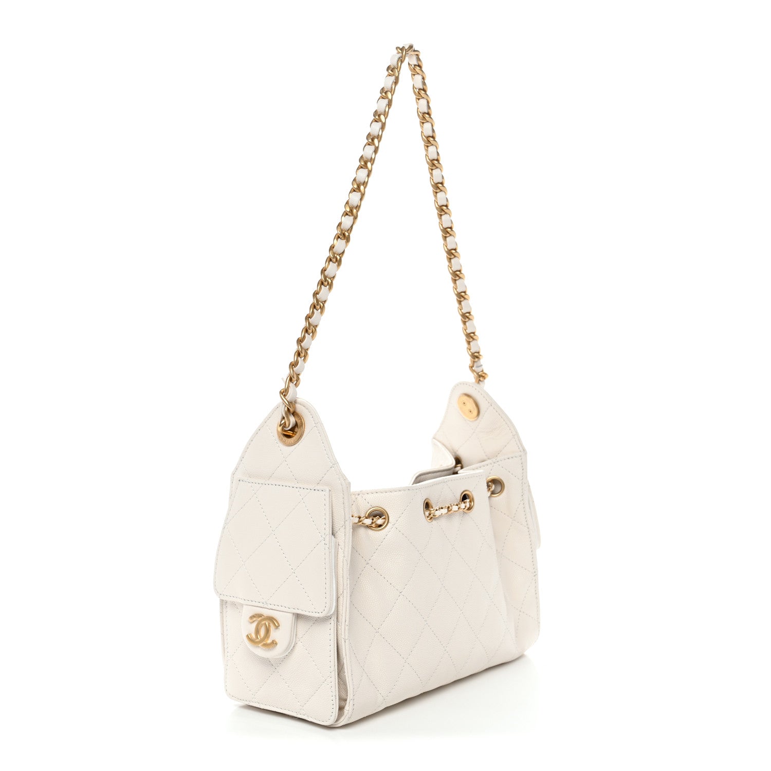 Chanel Caviar Quilted Mini Chanel 25 Handbag White 3 of 10