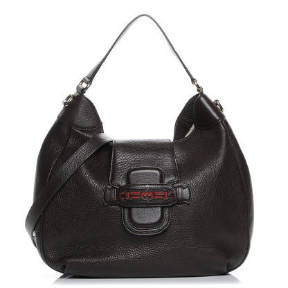 Gucci Calfskin Web Medium Dressage Hobo Coffee Brown 1 of 8