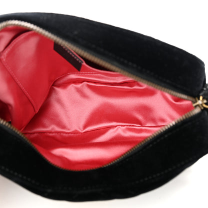 Gucci Velvet Matelasse Small GG Marmont Chain Shoulder Bag Black 5 of 10