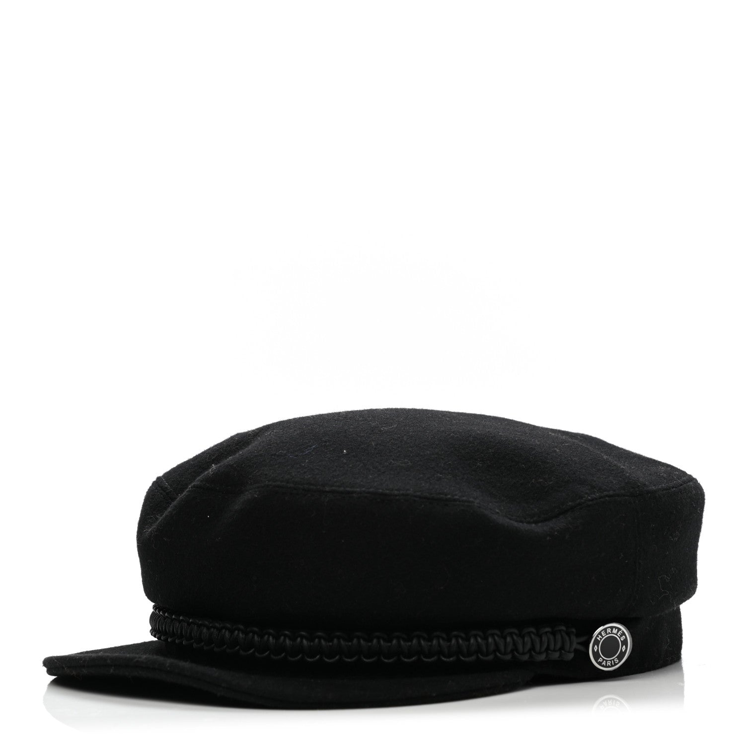 Hermes Cashmere Swift Womens Deauville Cap 57 Black 1 of 8