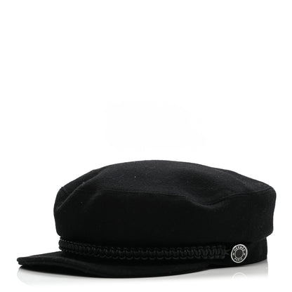 Hermes Cashmere Swift Womens Deauville Cap 57 Black 1 of 8
