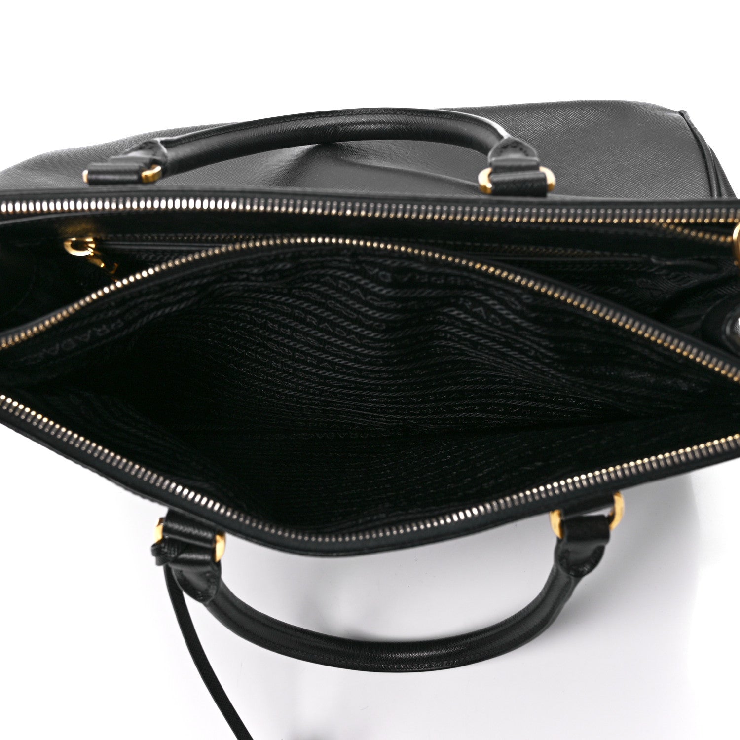 Prada Saffiano Medium Galleria Double Zip Tote Black 9 of 13