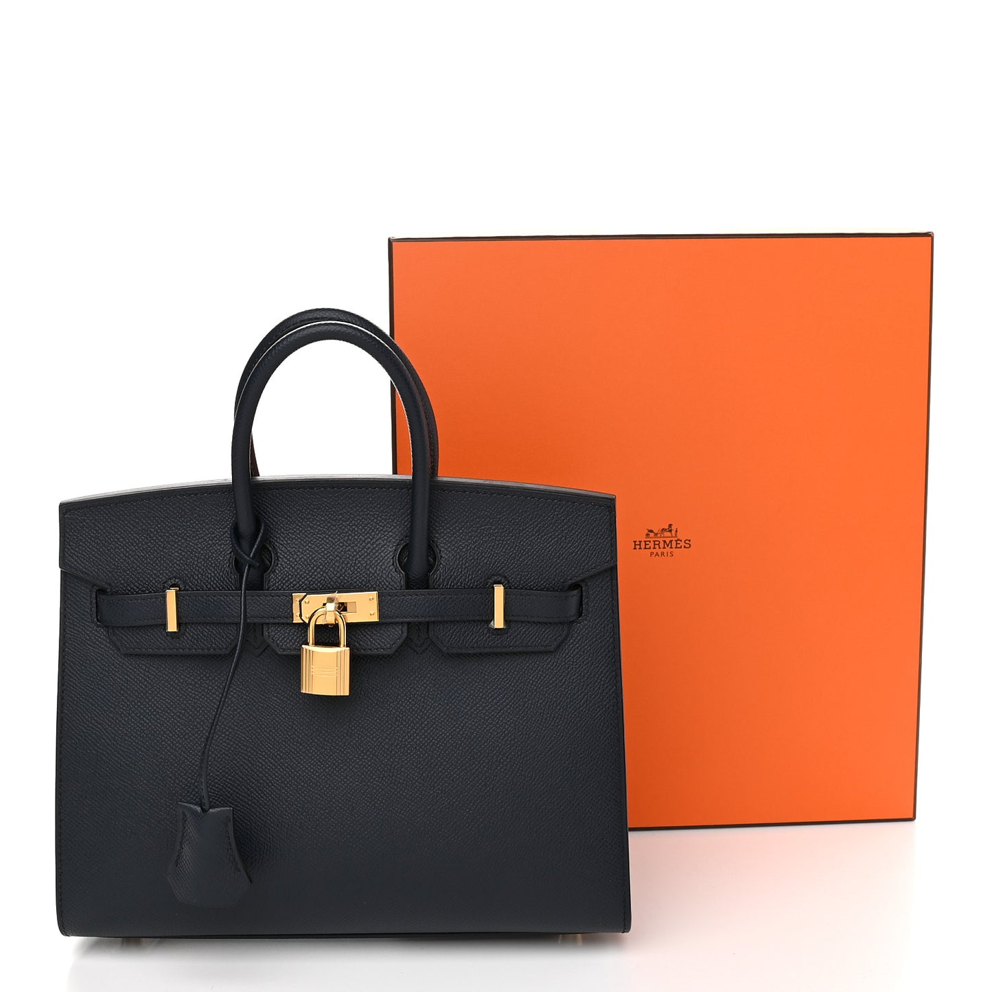 Grained Monsieur Birkin Sellier 25 Bleu Indigo