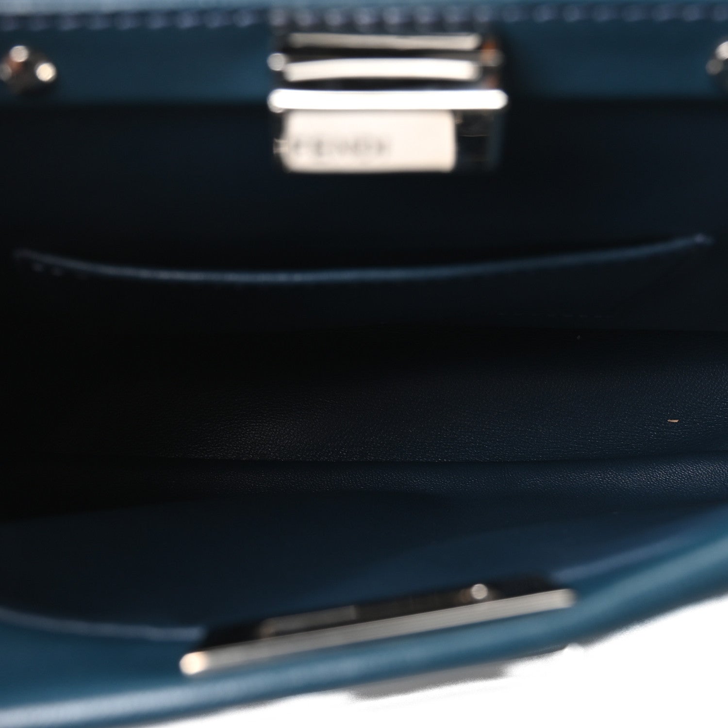 Fendi Nappa Mini Peekaboo Iconic Satchel Pavone 5 of 9