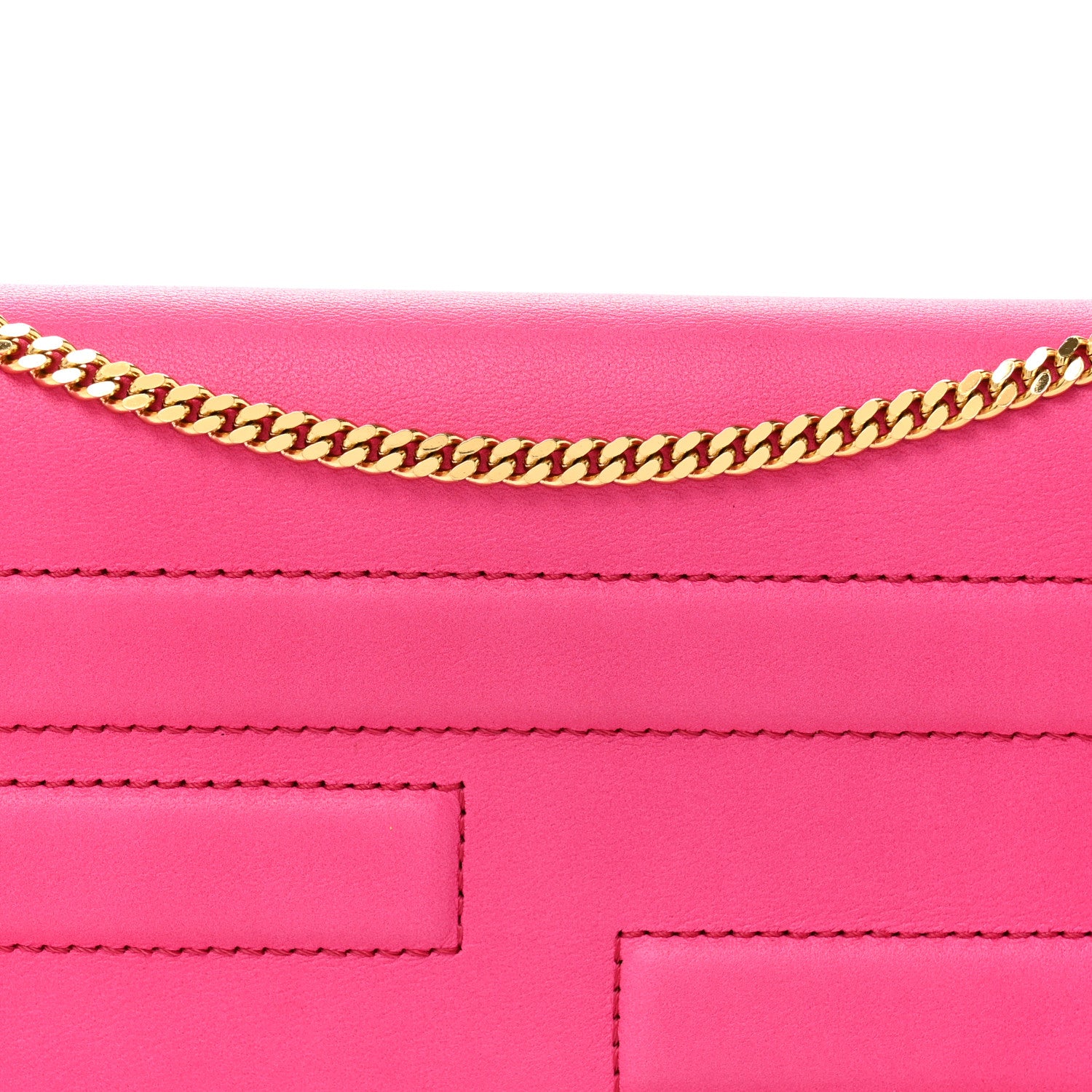 Fendi Vitello Flamingo Tube Wallet on Chain Fuchsia 8 of 10