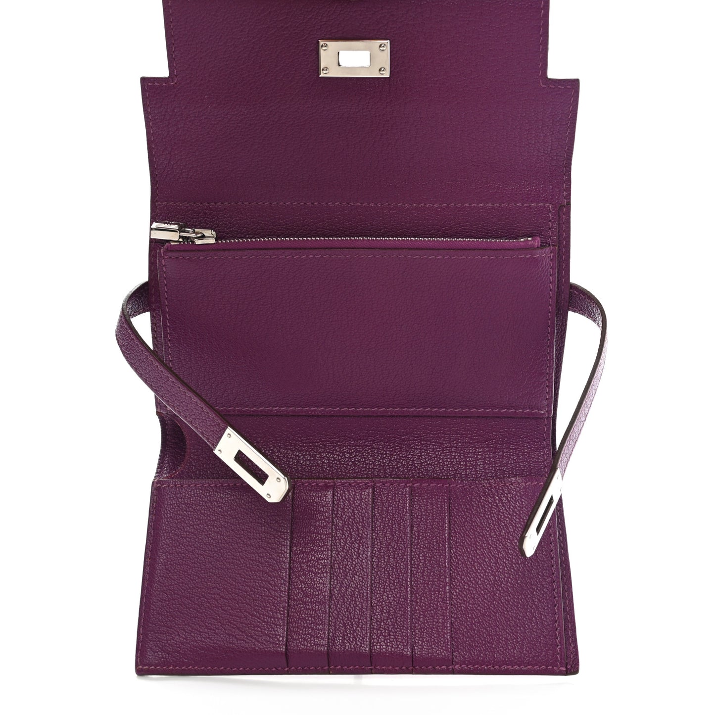 Chevre Mysore Medium Kelly Wallet Anemone