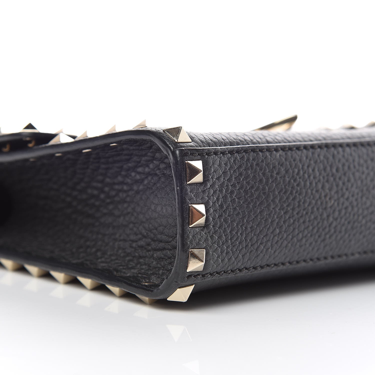 Valentino Garavani Pebbled Calfskin Medium Rockstud Flip Lock Crossbody Bag Black 9 of 10