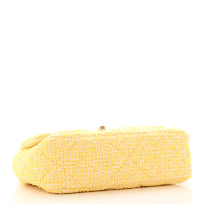Chanel Tweed Quilted Medium Chanel 19 Flap Yellow Pink 4 of 12