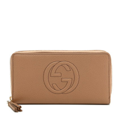 Gucci Pebbled Calfskin Soho Zip Around Wallet Camelia 1 of 7