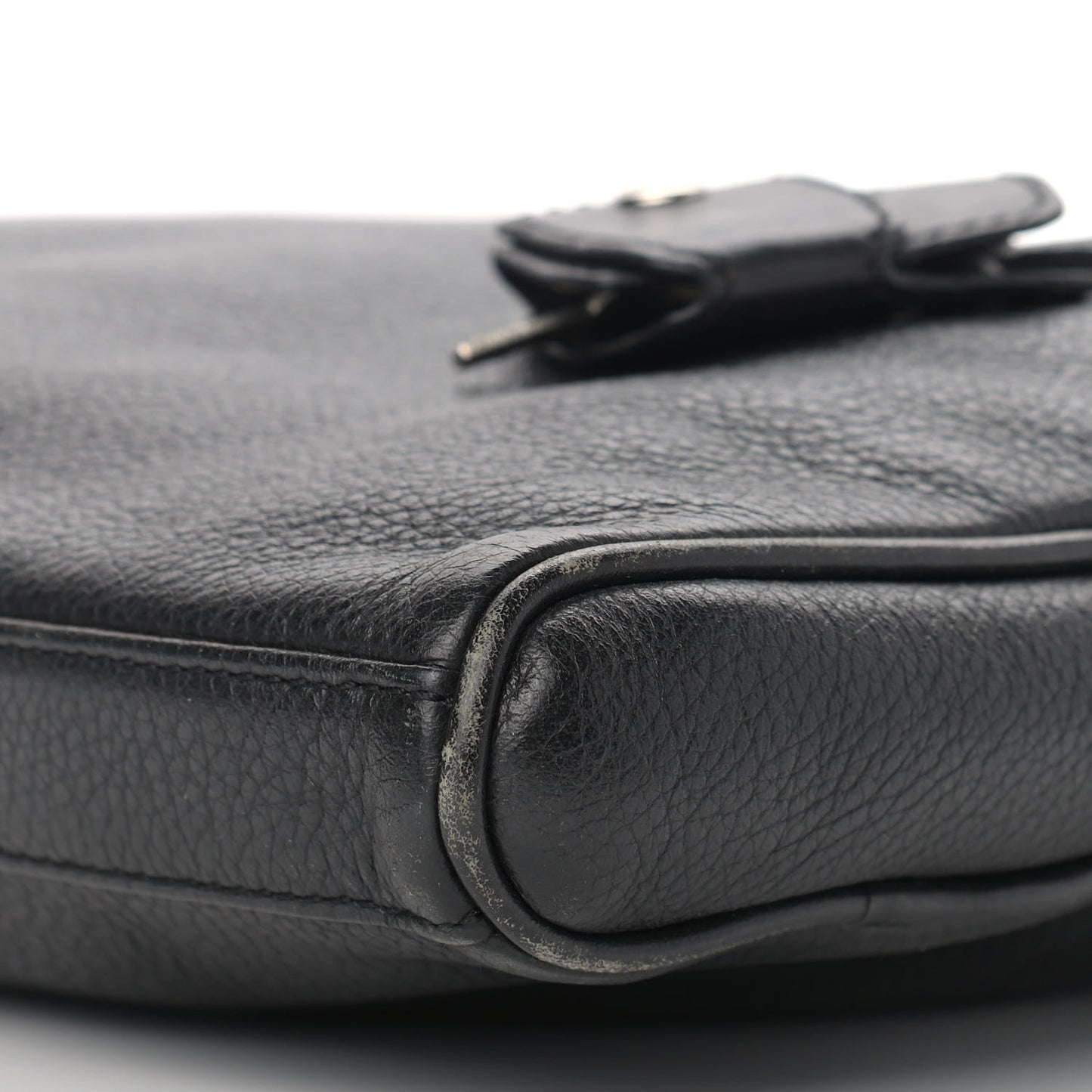 Grained Calfskin Satchel Black