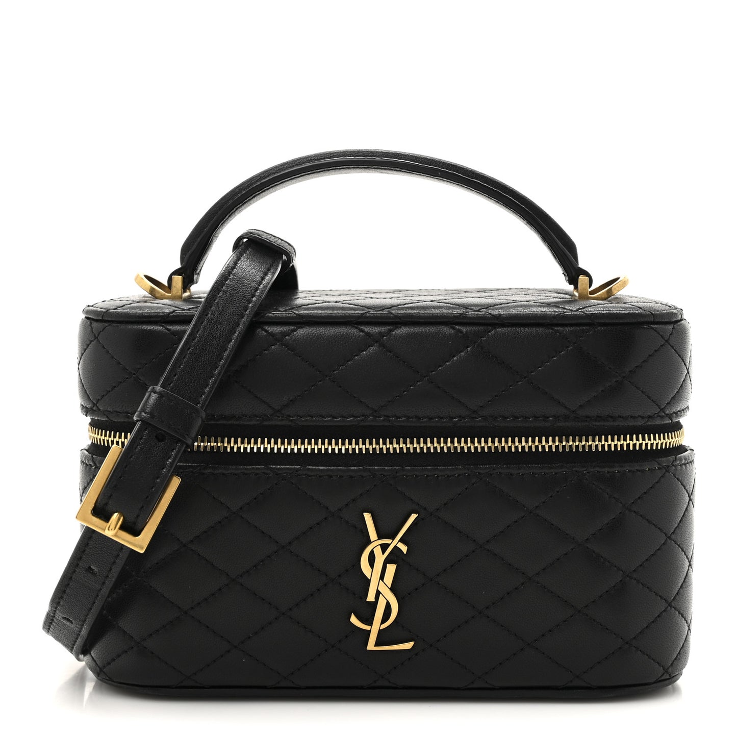 Lambskin Quilted Mini Gaby Vanity Case Black