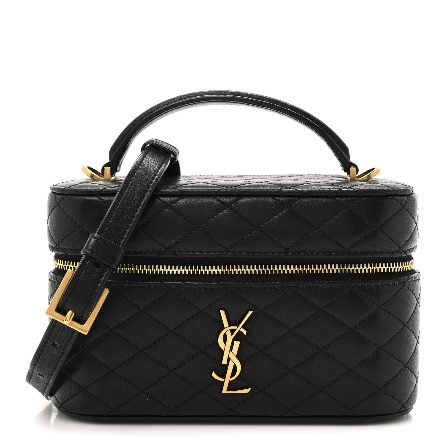 Saint Laurent Lambskin Quilted Mini Gaby Vanity Case Black 1 of 10