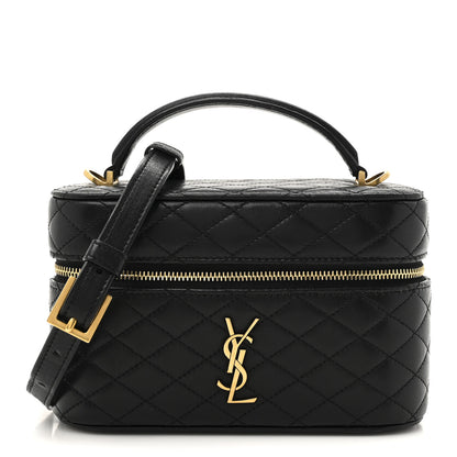 Saint Laurent Lambskin Quilted Mini Gaby Vanity Case Black 1 of 10