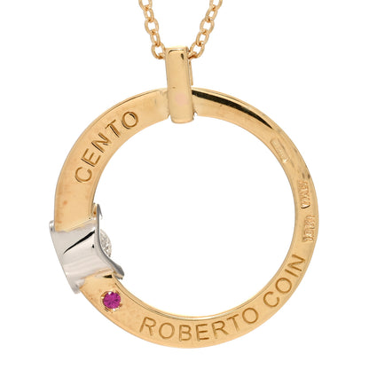 Roberto Coin 18K Yellow White Gold Diamond Cento Bridal Pendant Necklace 4 of 4