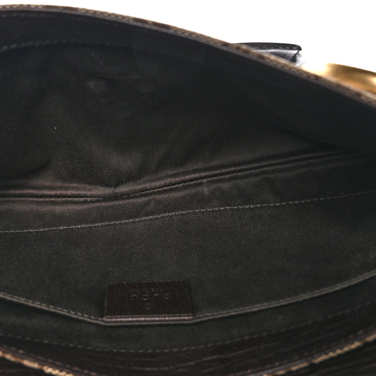 Gucci Monogram Horsebit Clutch Dark Brown 5 of 13