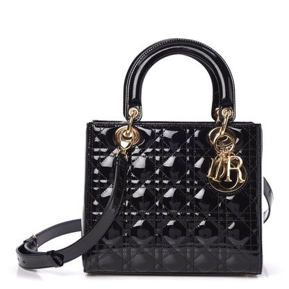 Christian Dior Patent Cannage Medium Lady Dior Black 1 of 8