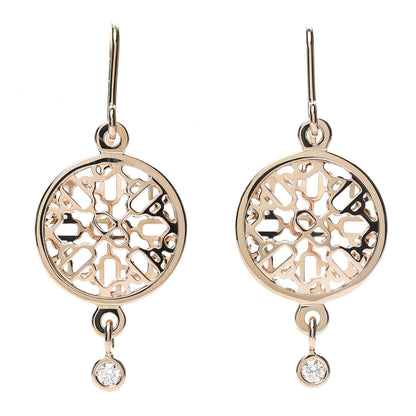 Hermes 18K Rose Gold Diamond Chain d'Ancre Passerelle Drop Earrings 1 of 4