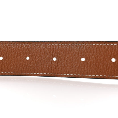 Hermes Box Togo 32mm Guilloche H Belt 85 Black Gold 3 of 5