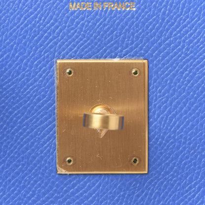 Hermes Epsom Horseshoe Birkin 35 Bleu Izmir Gold 22 of 31