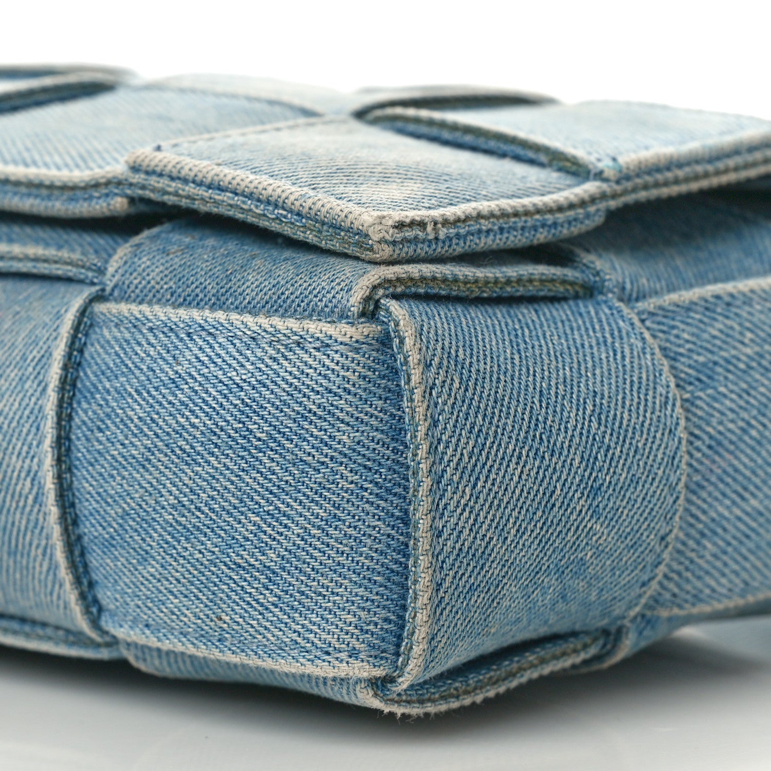Bottega Veneta Denim Maxi Intrecciato Cassette Crossbody Bag Blue 10 of 10