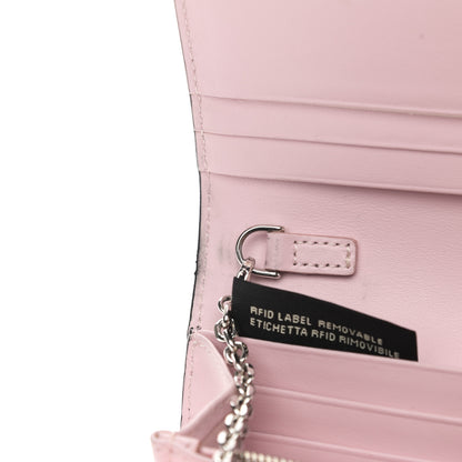 Fendi Calfskin Heart Studded Continental Wallet On Chain Black Red Peonia 9 of 11