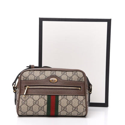 Gucci GG Supreme Monogram Web Mini Ophidia Shoulder Bag Brown 9 of 9