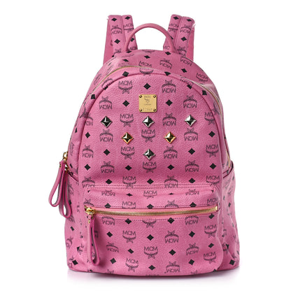MCM Visetos Medium Sprinkle Stud Stark Backpack Pink 1 of 8