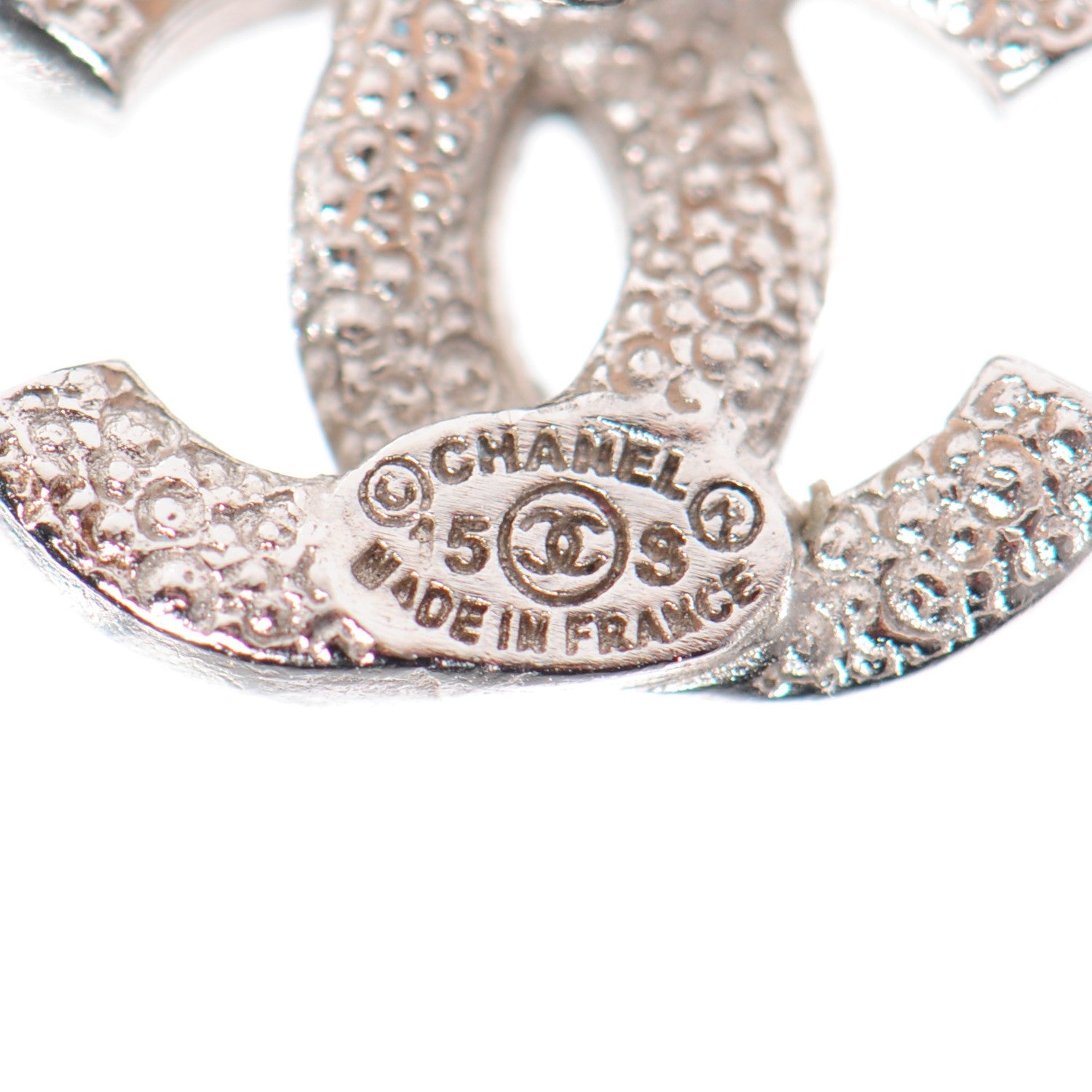 Chanel Crystal Timeless CC Earrings Silver 3 of 5