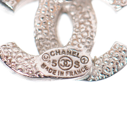 Chanel Crystal Timeless CC Earrings Silver 3 of 5