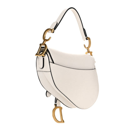 Christian Dior Grained Calfskin Mini Saddle Bag White 3 of 10