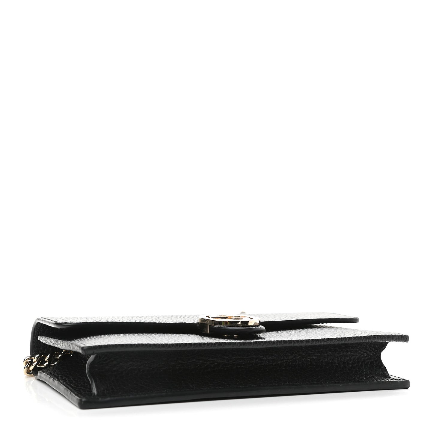 Dollar Calfskin Interlocking G Chain Wallet Black