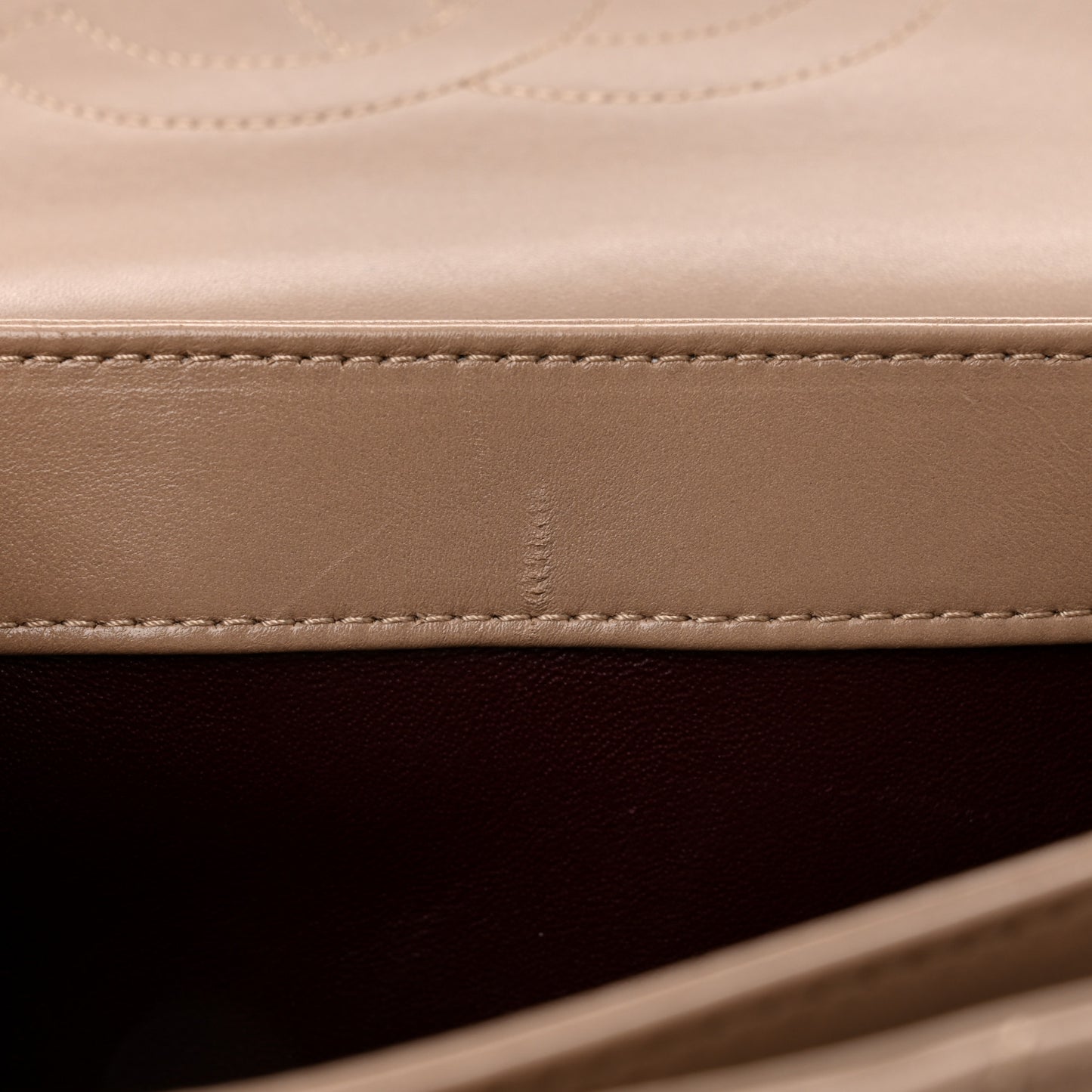Lambskin Quilted Medium Trendy CC Flap Dual Handle Bag Beige