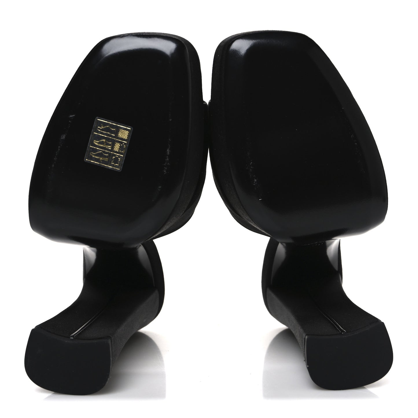 Crepe Satin Boogie 110 Mule Sandals 39 Black