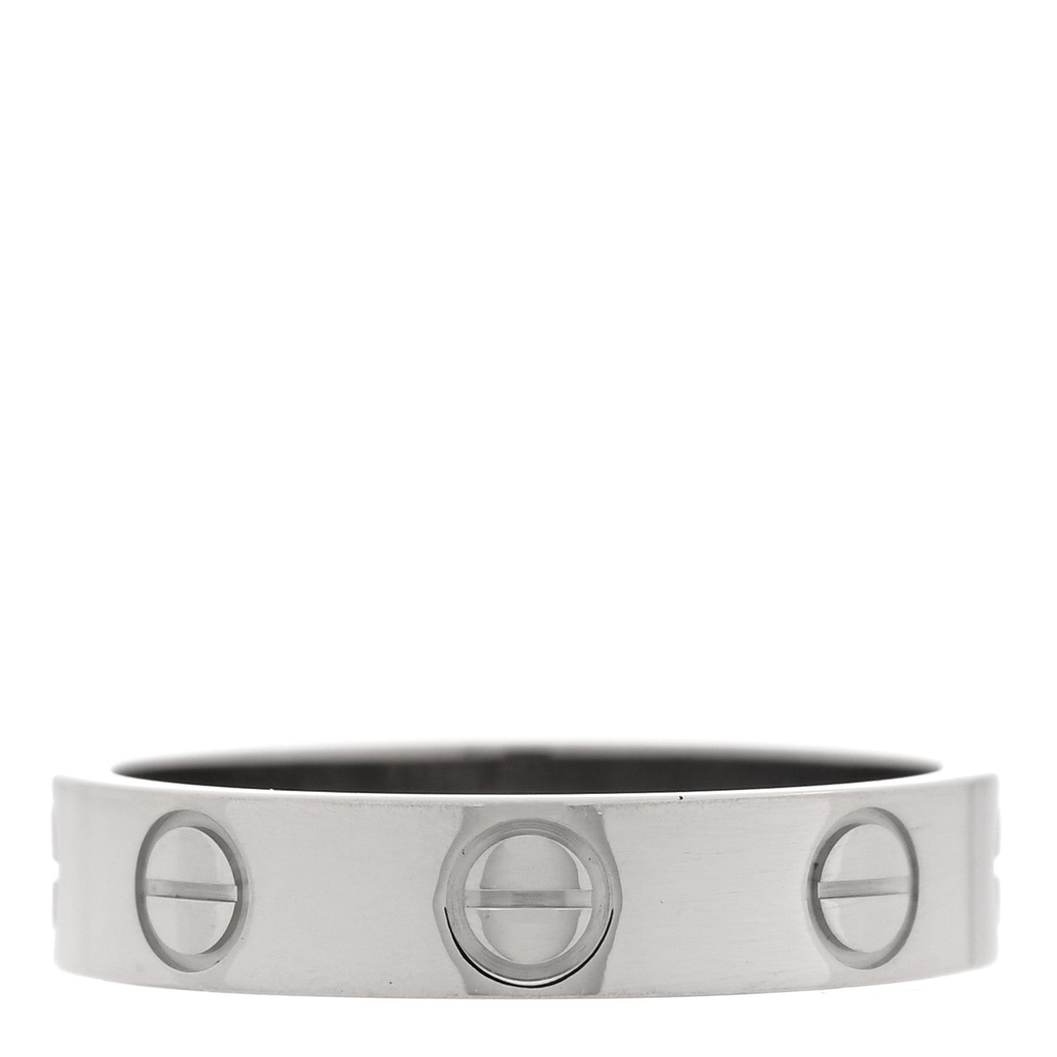 Cartier 18K White Gold 3.5mm LOVE Wedding Band Ring 47 4 3 of 5