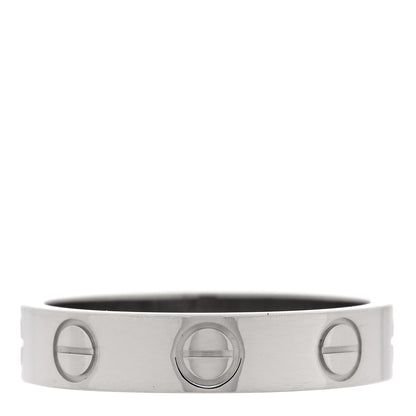 Cartier 18K White Gold 3.5mm LOVE Wedding Band Ring 47 4 3 of 5