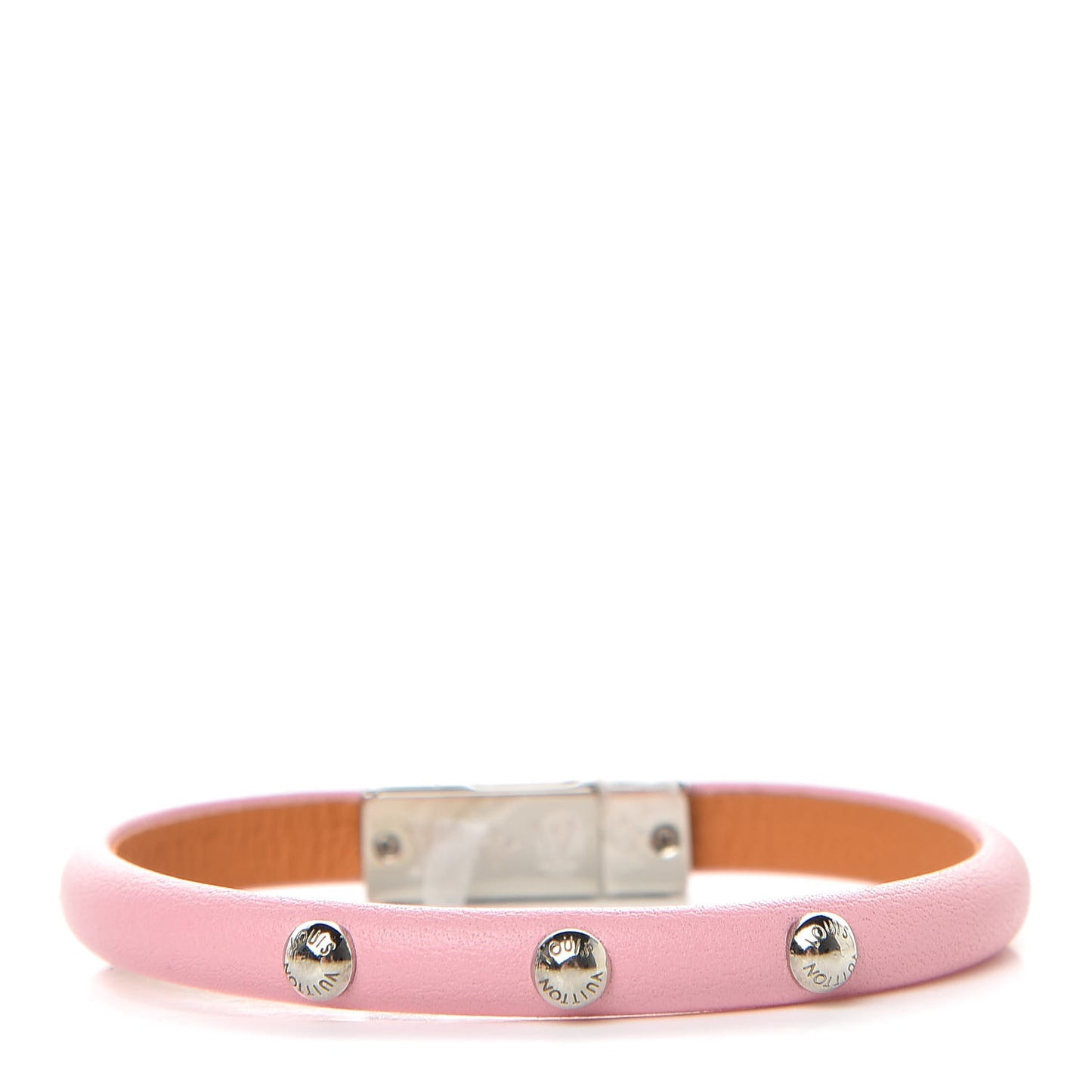 Calfskin Yummy LV Bracelet 17 Pink