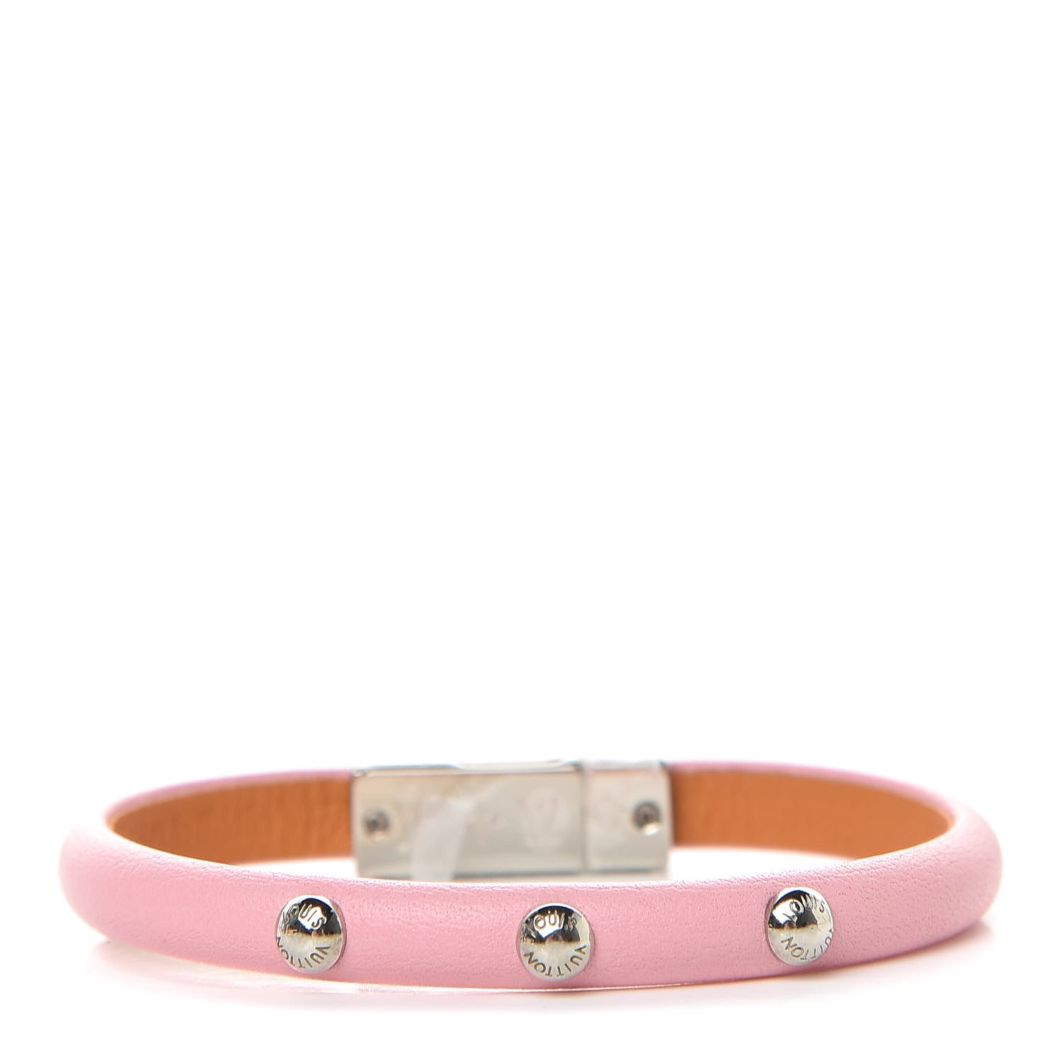 Louis Vuitton Calfskin Yummy LV Bracelet 17 Pink 1 of 8