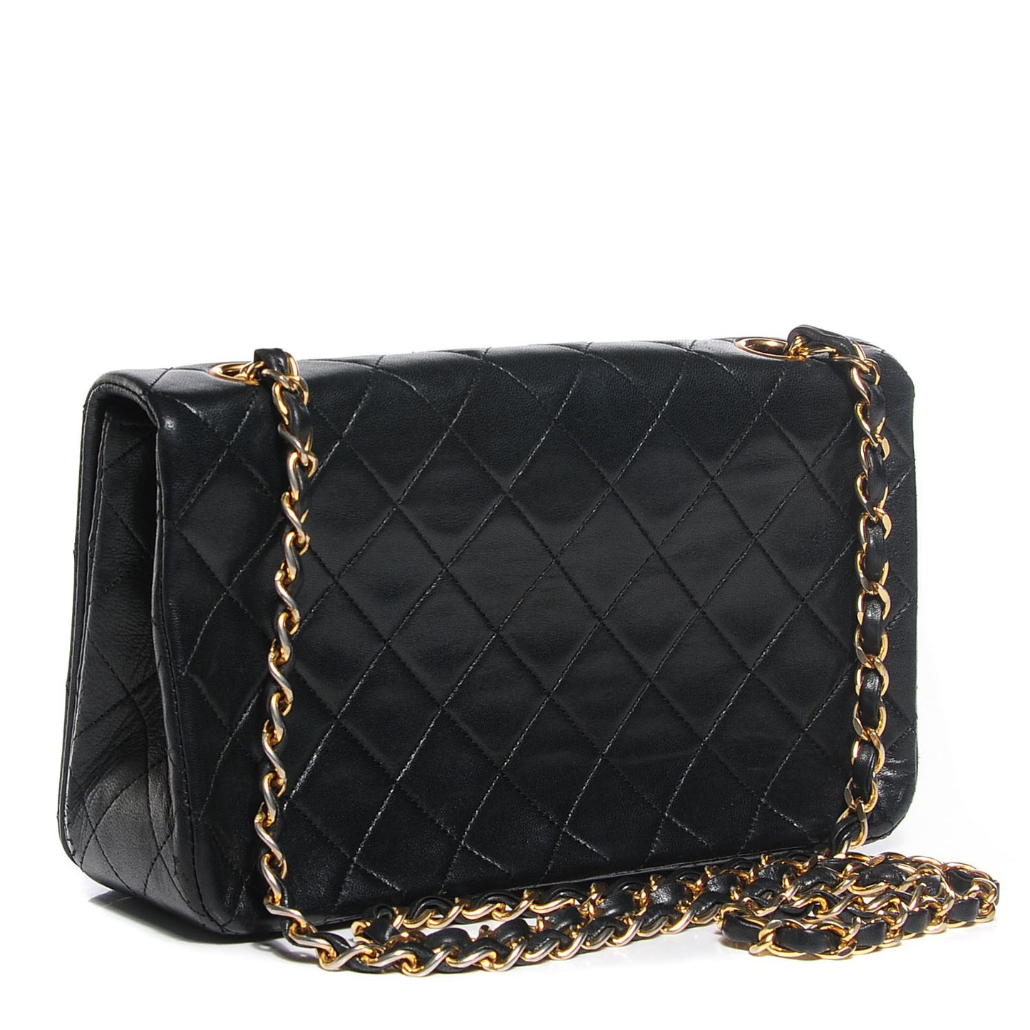 Lambskin Quilted Small Single Flap Black