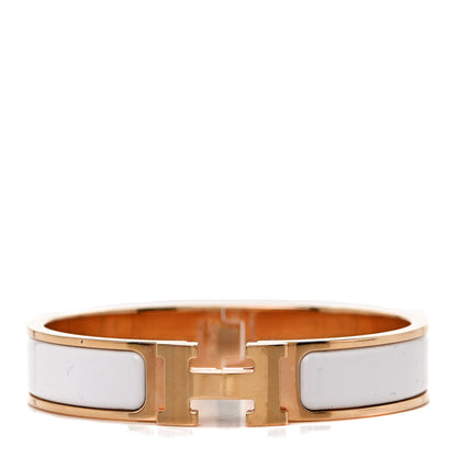 Hermes Enamel Narrow Clic Clac H Bracelet PM White 1 of 4