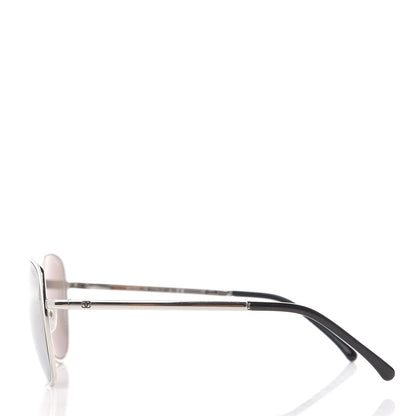 Chanel Mirrored Pilot Summer Sunglasses 4223 Silver 3 of 7