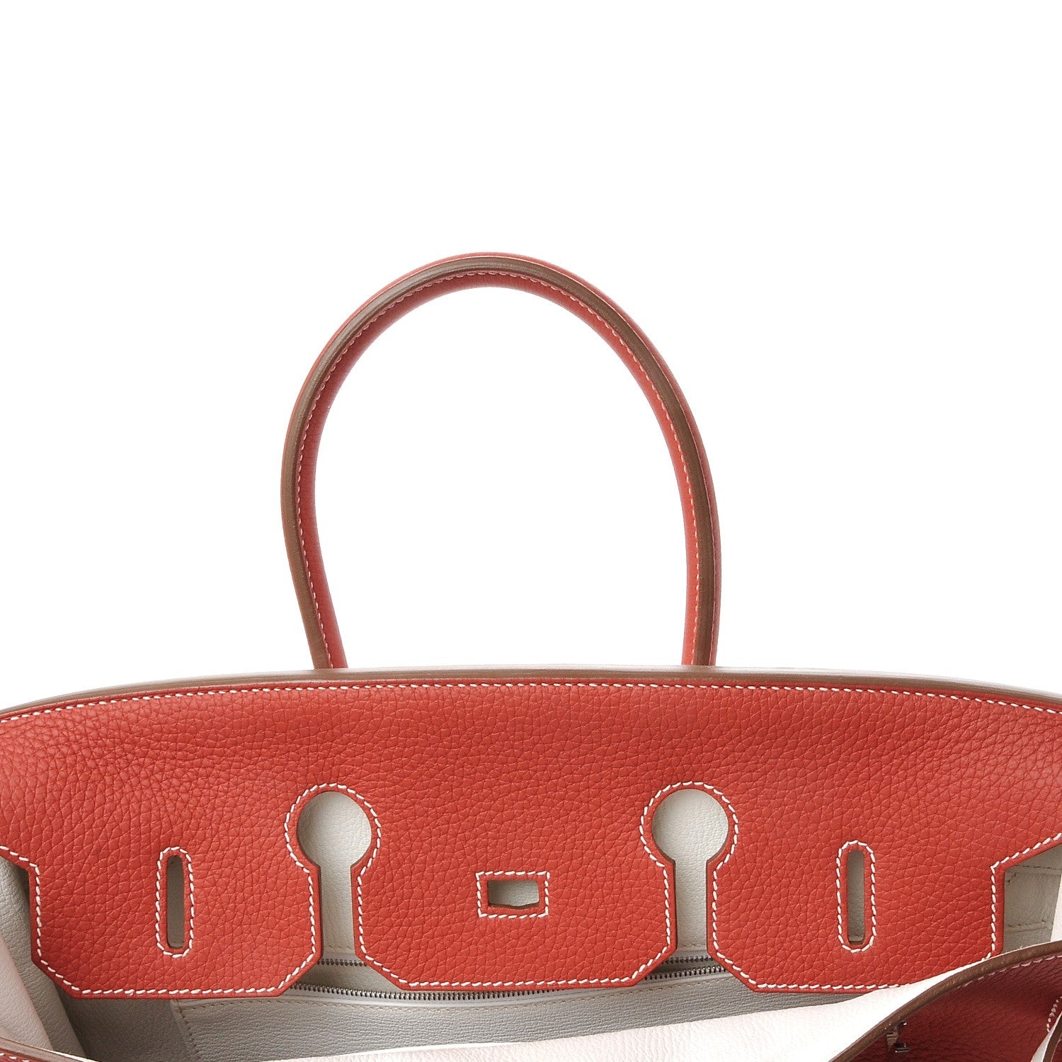 Hermes Togo Horseshoe Birkin 35 Sanguine White 9 of 42