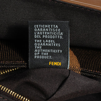 Fendi Calfskin Paris Pequin Small Shoulder Bag Beige 10 of 10