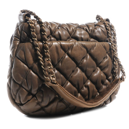 Chanel Lambskin Bubble Quilt Flap Bag Brown 3 of 7