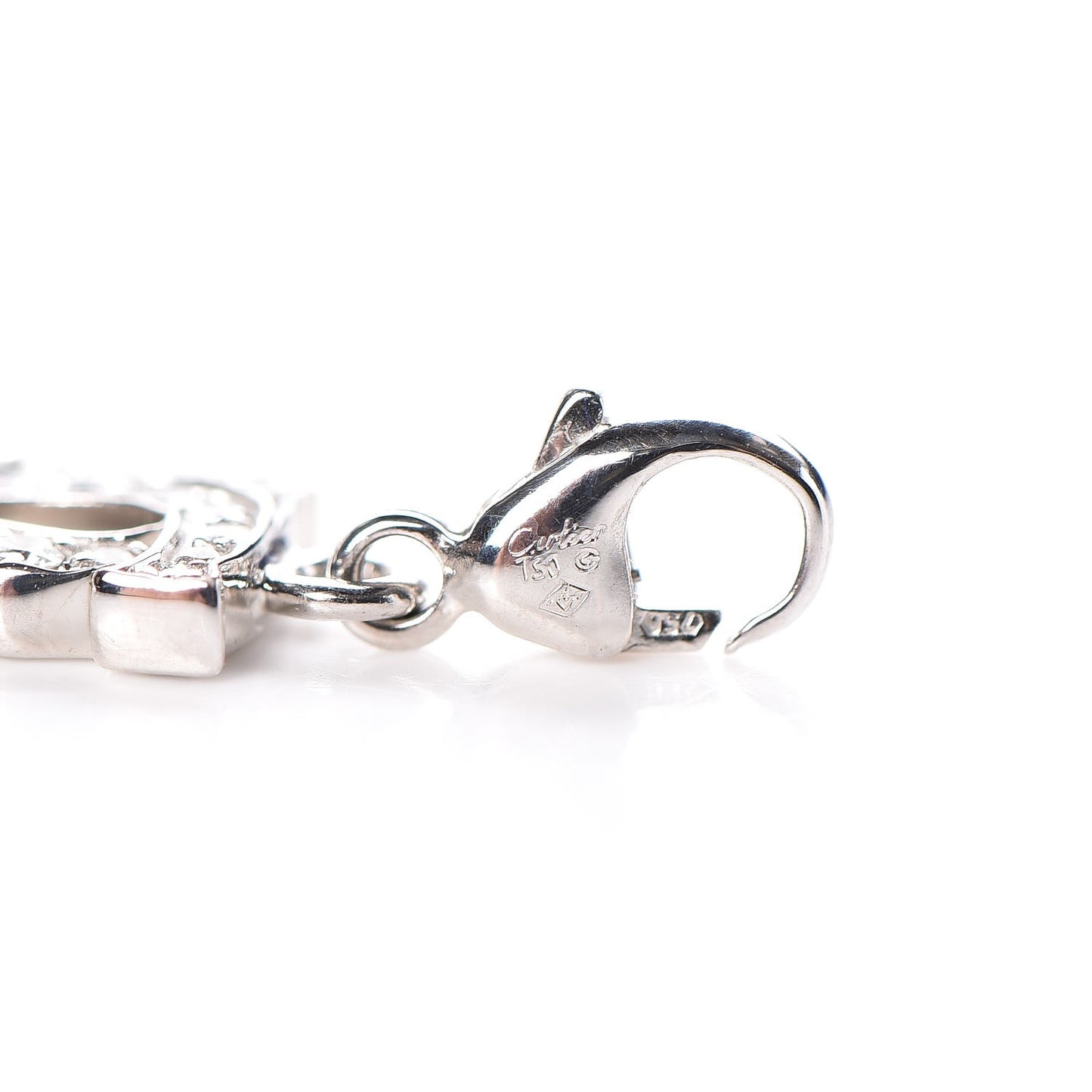 18K White Gold Diamond Double C Logo Charm