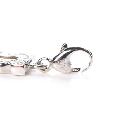 Cartier 18K White Gold Diamond Double C Logo Charm 3 of 3