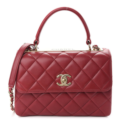 Chanel Lambskin Quilted Small Trendy CC Flap Dual Handle Bag Red 1 of 9