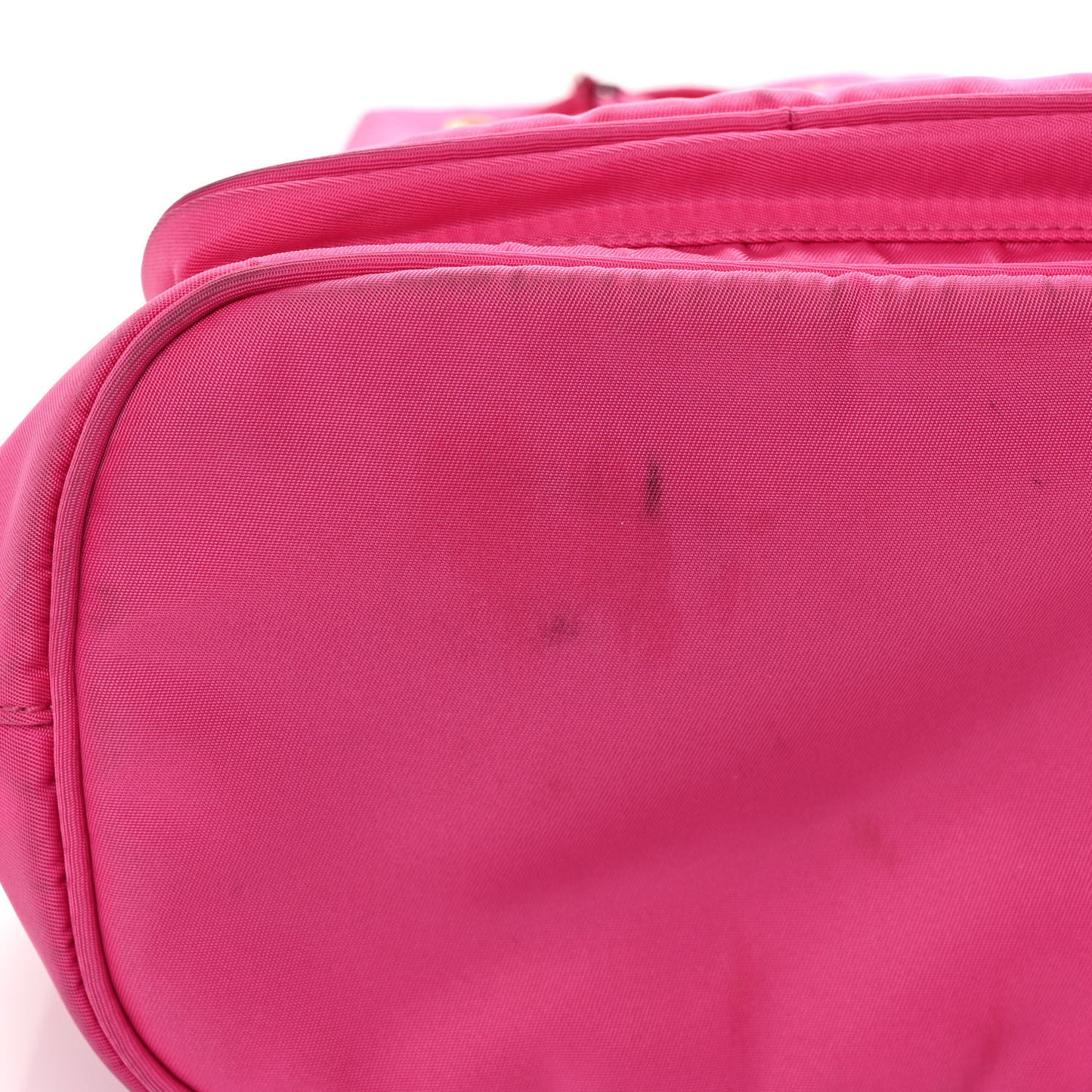 Re-Nylon Saffiano Duet Bucket Crossbody Bag Fuxia