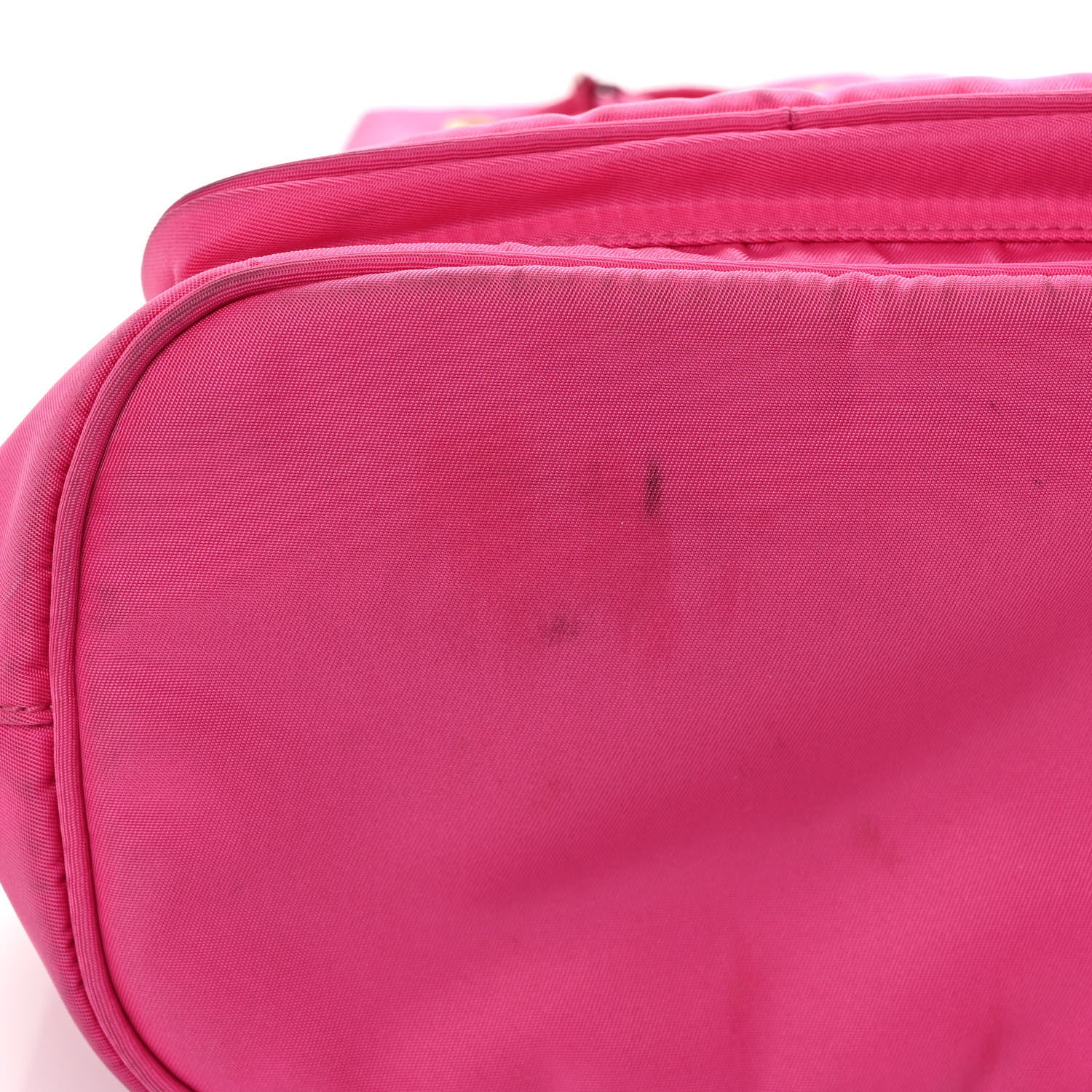 Prada Re-Nylon Saffiano Duet Bucket Crossbody Bag Fuxia 12 of 12